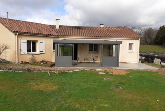 Réalisation d'une véranda Gustave Rideau à Coussac-Bonneval pour Loïc