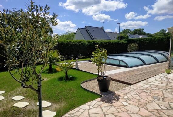Réalisation d'un abri de piscine Gustave Rideau à Paimpol pour Patrick