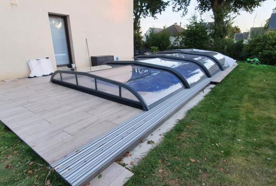Réalisation d'un abri de piscine Gustave Rideau à Breal-Sous-Montfort pour Fabrice