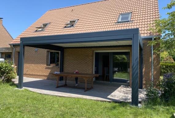 Réalisation d'une pergola Gustave Rideau à Marquillies pour Camille