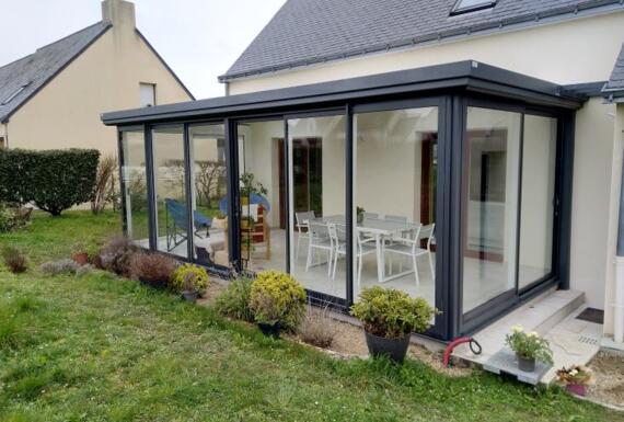 Réalisation d'une véranda Gustave Rideau à Asserac pour Michel et Yvette