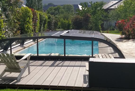 Réalisation d'un abri de piscine Gustave Rideau à Olemps pour David