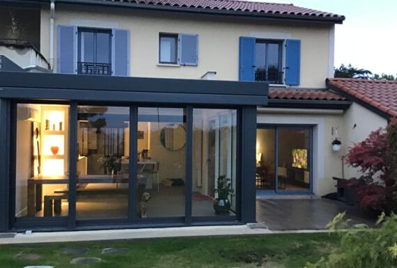Réalisation d'une extension de maison Gustave Rideau à Solaize pour Fabienne et Patrick