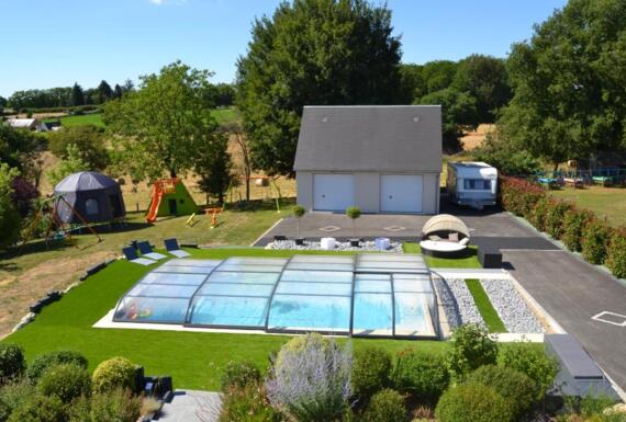 Réalisation d'un abri de piscine Gustave Rideau à Sonzay pour Ophélie