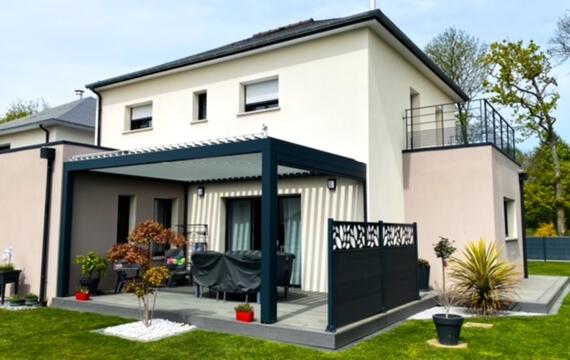 Réalisation d'une pergola Gustave Rideau à Saint-Aubin-du-Cormier pour Chantal