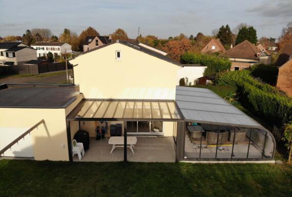 Réalisation d'un abri de piscine Gustave Rideau à La Chapelle-D’armentieres pour Mathias