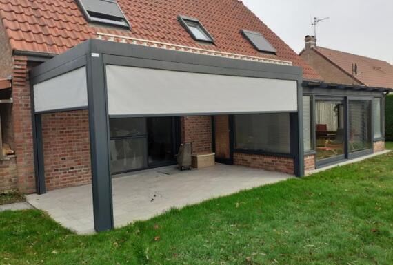 Réalisation d'une pergola Gustave Rideau à Bailleul pour Michel et Martine