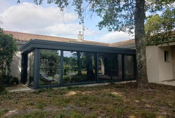 Réalisation d'une véranda Gustave Rideau à Balizac pour LAURIANE