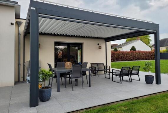 Réalisation d'une pergola Gustave Rideau à Evron pour Anthony et Maryline