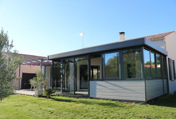 Réalisation d'une véranda Gustave Rideau à Salles-sur-Mer pour Bruno