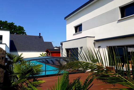 Réalisation d'un abri de piscine Gustave Rideau à Vannes pour Eric