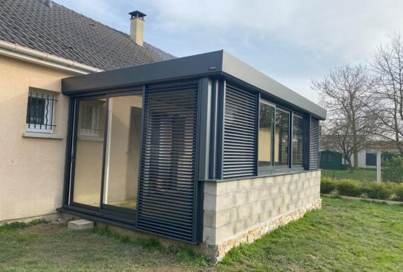 Réalisation d'une véranda Gustave Rideau à Trainel pour Kevin