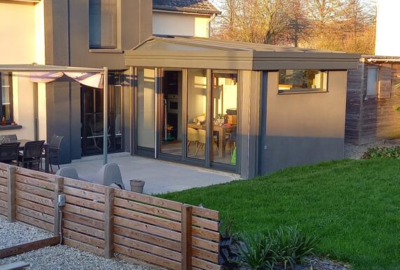 Réalisation d'une extension de maison Gustave Rideau à Marigne-Peuton pour Lilian et Fabienne