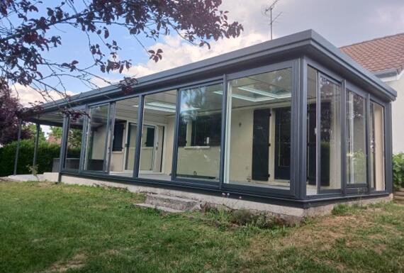 Réalisation d'une véranda Gustave Rideau à Semoutiers-Montsaon pour Alain