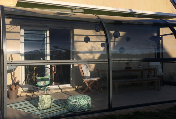Réalisation d'un abri de terrasse Gustave Rideau à Garlan pour Corinne