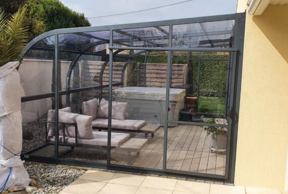 Réalisation d'un abri de terrasse Gustave Rideau à Belleville-En-Beaujolais pour Francois