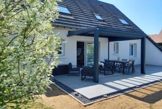 Réalisation d'une pergola Gustave Rideau à Saint-Claude-de-Diray pour Isabelle