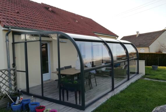 Réalisation d'un abri de terrasse Gustave Rideau à St-Loyer-des-Champs pour Samuel