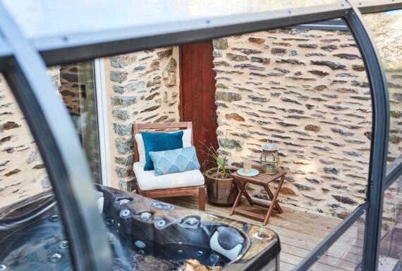 Réalisation d'un abri de terrasse Gustave Rideau à Loheac pour Stéphanie