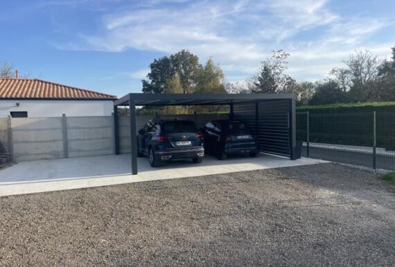 Réalisation d'une carport Gustave Rideau à Saint-Vincent-sur-Graon pour Kathleen