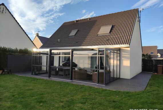 Réalisation d'un abri de terrasse Gustave Rideau à Marck pour Florent