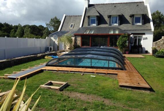 Réalisation d'un abri de piscine Gustave Rideau à Plouhinec pour Joel