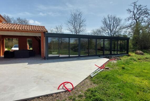 Réalisation d'un abri de piscine Gustave Rideau à Saulgond pour Jerome