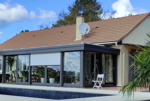 Réalisation d'une véranda Gustave Rideau à Brignac-La-Plaine pour Lionel