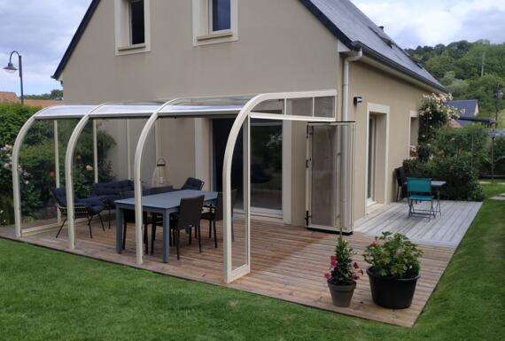 Réalisation d'un abri de terrasse Gustave Rideau à Dives-sur-Mer pour Emmanuel