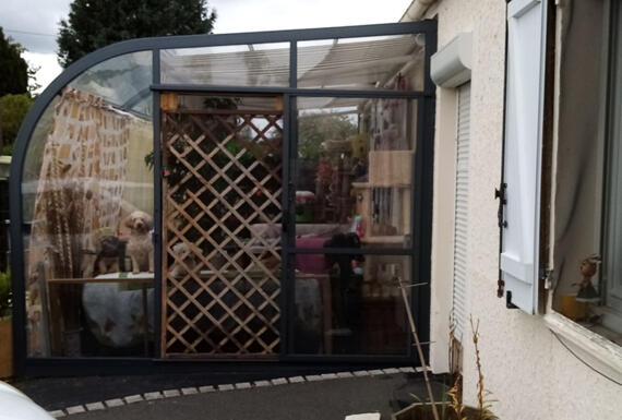 Réalisation d'un abri de terrasse Gustave Rideau à St-Marc-sur-Couesnon pour Anita