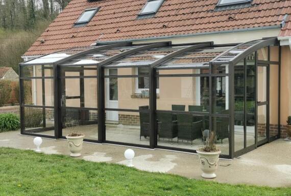 Réalisation d'un abri de terrasse Gustave Rideau à Auchy-Les-Hesdin pour Eric et Isabelle