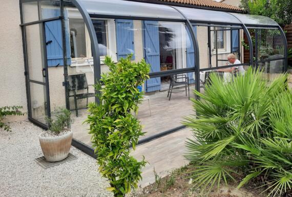 Réalisation d'un abri de terrasse Gustave Rideau à Beziers pour Guy