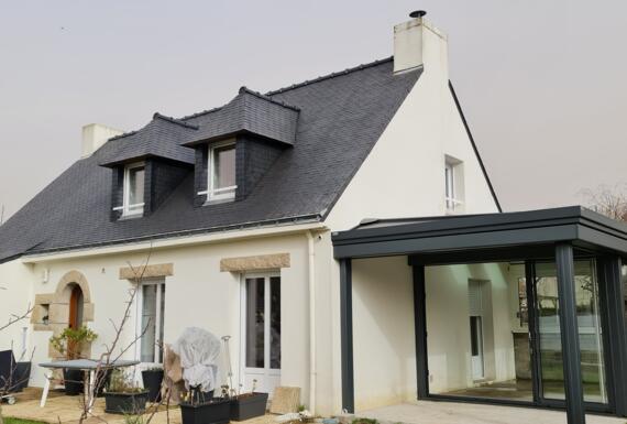 Réalisation d'une véranda Gustave Rideau à Sene pour Marcel et Agnès