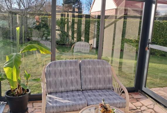 Réalisation d'un abri de terrasse Gustave Rideau à Oye-Plage pour Gilbert et Maryse