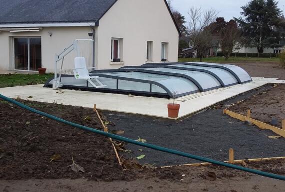 Réalisation d'un abri de piscine Gustave Rideau à Charce-St-Ellier-sur-Auba pour Didier