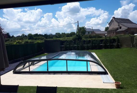 Réalisation d'un abri de piscine Gustave Rideau à Olemps pour Patricia