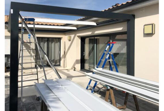 Réalisation d'une pergola Gustave Rideau à Fressines pour Alain