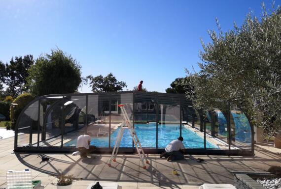 Réalisation d'un abri de piscine Gustave Rideau à La Chapelle-Achard pour Jacky