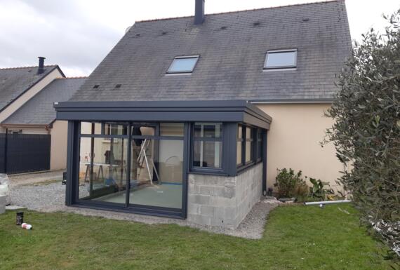 Réalisation d'une véranda Gustave Rideau à Gennes pour Olivier
