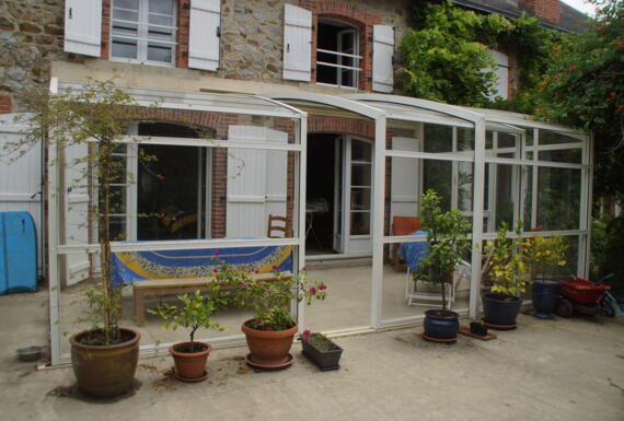 Réalisation d'un abri de terrasse Gustave Rideau à Andouille pour Olivier