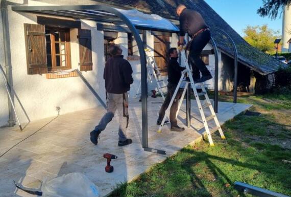 Réalisation d'un abri de terrasse Gustave Rideau à Yvoy-Le-Marron pour CHARLES