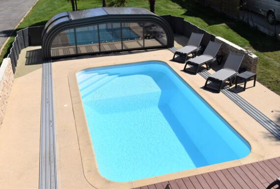 Réalisation d'un abri de piscine Gustave Rideau à Belz pour Yannick