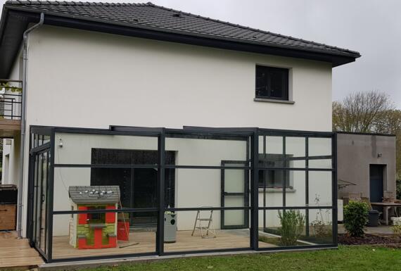 Réalisation d'un abri de terrasse Gustave Rideau à Offrethun pour NICOLAS