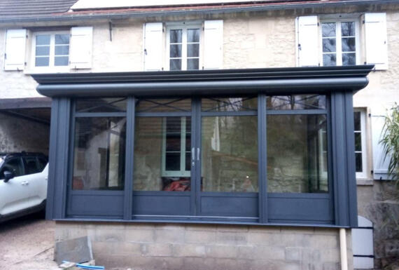 Réalisation d'une véranda Gustave Rideau à Pontpoint pour Jean-Christophe et Christelle