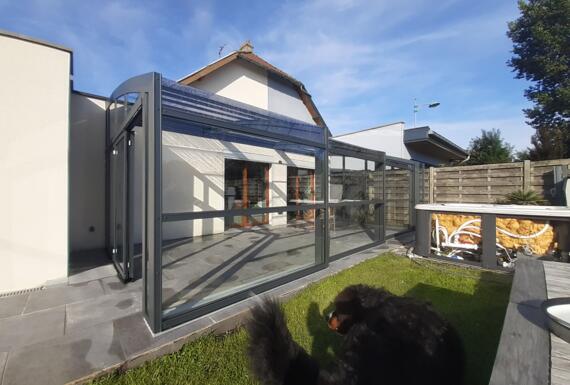 Réalisation d'un abri de terrasse Gustave Rideau à Comines pour FRÉDÉRIC ET LINDA